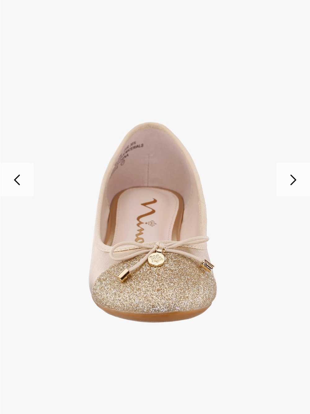 Nina Metallic Gold Girls Ballet Flats - Picture 3 of 7